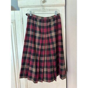 Very Vintage Tartan Lined Wool Pleated Skirt